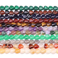Perles en pierre naturelle lisses en forme de cœur de 10 mm en améthyste, agate et jade pour la fabrication de bijoux