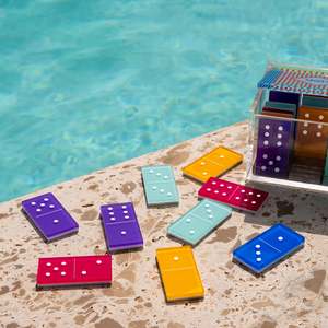 Di alta qualità in acrilico Matador Domino bicolore blocco Custom Lucite Domino gioco Set doppio sei nove - Product Image 4
