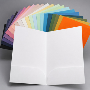 Dossier de classement en papier laminé brillant personnalisé A4 avec pochette et logo pour documents de bureau - Product Image 1