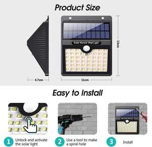 Đèn LED năng lượng mặt trời Đèn tường LED năng lượng mặt trời đèn vườn chiếu sáng ngoài trời không thấm nước thông minh thông minh cảm biến ánh sáng - Product Image 6