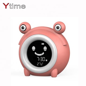 के बच्चों नींद प्रशिक्षण एलसीडी कार्टून रात को प्रकाश हास्यास्पद अलार्म घड़ी - Product Image 5