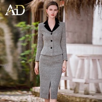 Tweed jupe haut de gamme Slim Fit professionnel costume et jupe pour femmes tenue jupe pour grosses femmes Prototype fabricant de vêtements