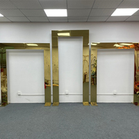 Arche de mariage dorée en métal pour événements, support de fleurs, décoration de fond, ensemble d'arches florales pour entrée de cérémonie