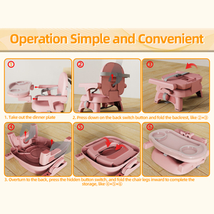 Prodigy CF002, silla de comedor de refuerzo de Metal portátil, fácil de llevar diseño plegable para uso en interiores/exteriores, asiento de alimentación de seguridad para bebés - Product Image 3