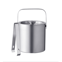 Seau à glace en acier inoxydable de style européen Seau à glace en cuir personnalisé Seau à glace pour vin de fête d'hôtel