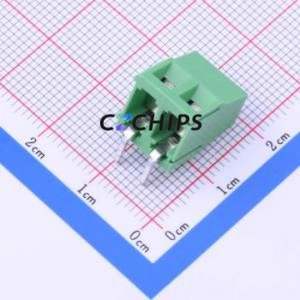 WJ128R-5.0-2P <b>Screw</b> Terminal <b>Block</b> Bent Lead Through Hole,P=5mm Connector ( Construction: 1x2P )( Pitch: 5mm )( Color: Green ) - Product Image 2