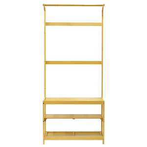 Custom-made modern minimalist bamboo clothes <b>rack</b> for bedroom and home use, detachable storage <b>shelf</b>. - Product Image 3