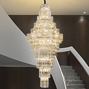 Lámpara de Araña de Cristal con Acabado Dorado, Base para Bombilla E26, LED Blanco Cálido de 3500K, Altura Ajustable, Compatible con Regulador de Intensidad, Lámpara Colgante Grande para Sala de Estar - Product Image 6