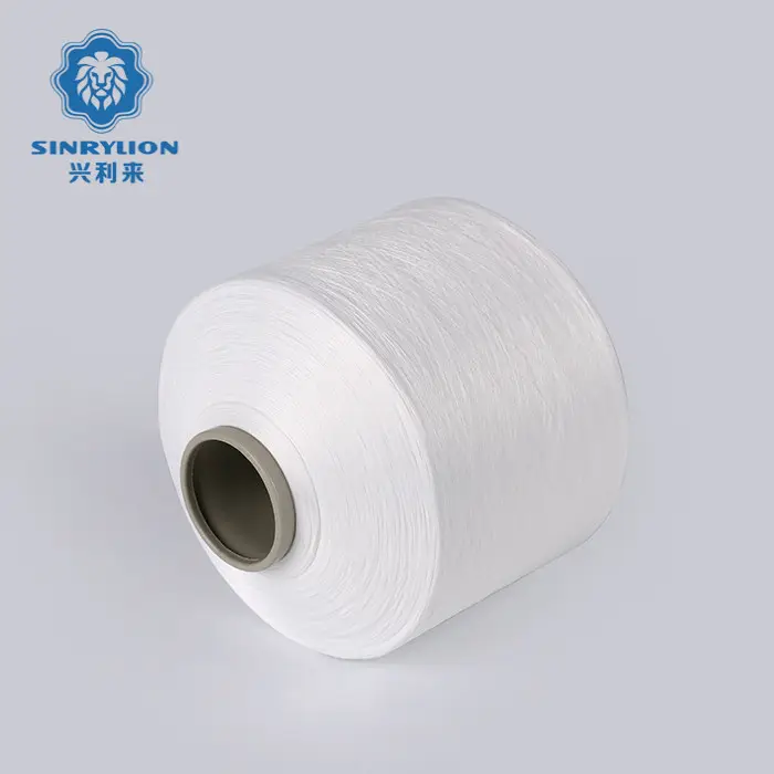 Ücretsiz örnek geri dönüşümlü polyester iplik 150 denye polyester filament iplik dokuma etiket