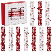 JOYIN Set 10 10-Zoll Rot-Weiße Schneeflocken-Partyhüte Tischdekoration mit Kleinem Scherzgeschenk Innen für Geburtstag Feiertagsgeschenke