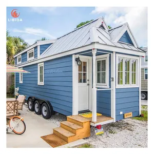 Chine préfabriqué pas cher petite maison minuscule <span class=keywords><strong>sur</strong></span> roues maison de remorque préfabriquée - Product Image 1