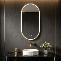 Espejo de Baño Inteligente con Marco de Aluminio, Iluminación LED, Antivaho, Control Táctil, Clasificación IP65, Ecológico, Sin Cobre, para Apartamentos