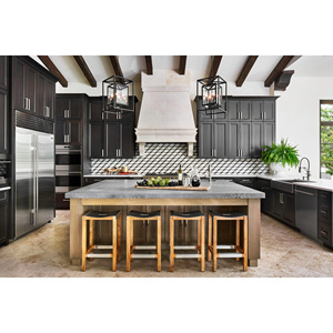 AisDecor Série sombre populaire <span class=keywords><strong>Plan</strong></span> de décoration intérieure Famille Armoires de <span class=keywords><strong>cuisine</strong></span> design shaker noir mat - Product Image 3