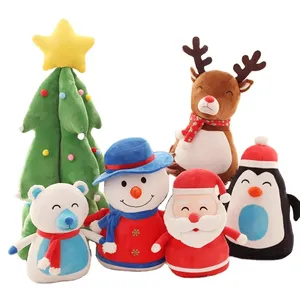 Vente chaude Père Noël En Peluche Jouet De Noël En Peluche Oreiller De Noël Animal En Peluche Jouets Pour La Décoration De Noël