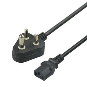 SIPU gute qualität pvc jacke netzteil elektrische power kabel laptop indien plug power cord schwarz