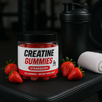 Créatine monohydrate en gommes à mâcher, marque privée, complément pré-entraînement, croissance musculaire, endurance, récupération, gestion de l'énergie, sport