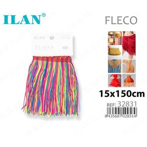 Frangia con nappe ILAN 15x150cm in nylon multicolore per artigianato e moda - Product Image 1