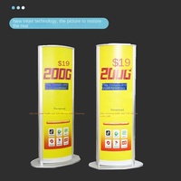 Boîte à lumière LED ultra-mince double face, incurvée verticalement, en acrylique, pour publicité mobile intérieure/extérieure, sur pied ou suspendue, étanche