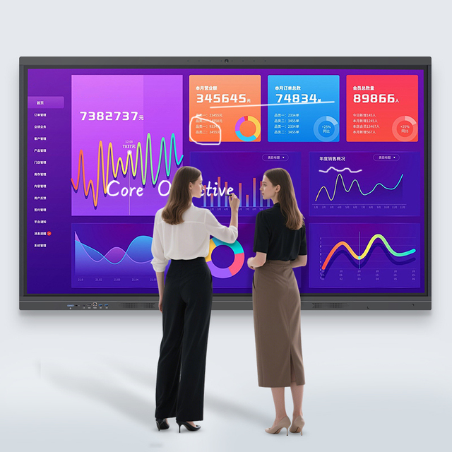 75 Inch Smart Board with Interactive Touchscreen Whiteboard LED Panel of 65 86 Inches