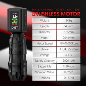 XNET Sita puissant moteur sans balais 4.0-4.5-5.5mm course professionnel rotatif Machine à tatouer <span class=keywords><strong>Kit</strong></span> de stylo avec 2 pièces <span class=keywords><strong>Lupo</strong></span> RCA batterie - Product Image 6