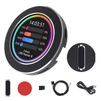 Papan Pengembangan Layar LCD Bulat 2.1 inci Waveshare Black dengan Pendingin CPU/GPU dan Panel Sensor PC
