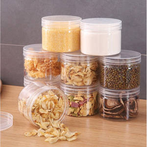 Transparent Food Storage <b>Container</b> Cylinder With Clip On Lid Airtight Seal For Kitchen Grain Cereal <b>Refrigerator</b> Use - Product Image 2