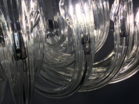 Lustre moderne en verre de Murano soufflé à la main, forme de lys, éclairage suspendu transparent de luxe pour la maison et les espaces commerciaux