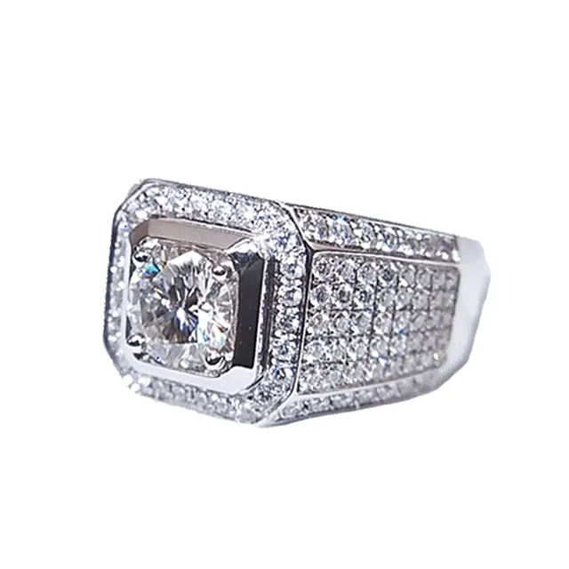 14k 18k 화이트 골드 약혼 반지 1 캐럿 Moissanite 다이아몬드 반지