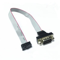FC-10Pin-terminal de paso de 2,0mm a d-sub, 9 pines, macho, puerto COM, placa base de ordenador, cable de datos deflector serie RS232, 30cm, 0,3 m