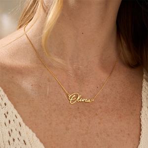 Collar de Cadena de Acero Inoxidable con Baño de Oro, Joyería Fina de Moda, Gargantilla con Colgante Personalizado con <span class=keywords><strong>Nombre</strong></span>, Regalo de Cumpleaños para Mujer - Product Image 4