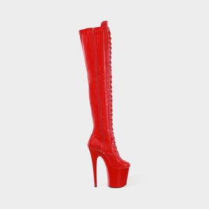 <span class=keywords><strong>Stivali</strong></span> da uomo fetish neri <span class=keywords><strong>alti</strong></span> fino alla coscia, con tacco alto, plateau, cinturino e punta aperta, allacciati, 20 cm, per Drag Queen e Gogo Dancer - Product Image 5