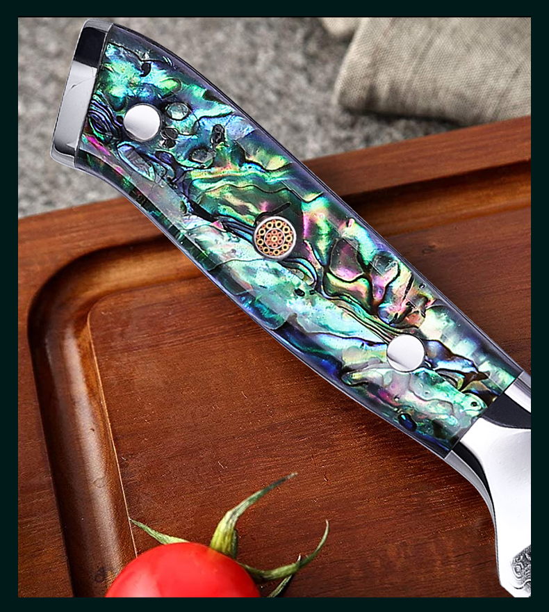 FINDKING Gorgeous Series 67 Layers Damascus Steel Cleaver Knife Abalone Resin Handle Professional Slicing Meat Butcher Knife