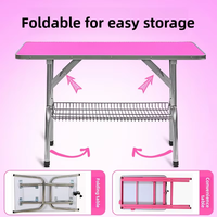 Table de toilettage pour animaux pliable, portable, antidérapante, avec structure en acier inoxydable pour grands chiens et chats, bain, toilettage, séchage, salons pour animaux