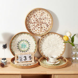 Bandeja de Servir de Ratán Hecha a Mano, Cesta de Mimbre Ecológica Tejida a Mano para Frutas, Pan, Café, Decoración del Hogar - Product Image 5