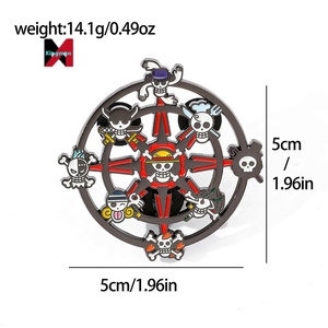 Badge en métal One Piece d'anime japonais, broche en alliage de crâne, décoration de sac - Product Image 2