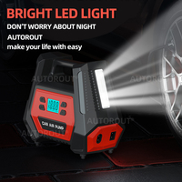 Mini compresseur d'air numérique portable en ABS 12V, robuste, avec lumière LED, gonflage rapide, arrêt automatique, pour voiture, 20L/min
