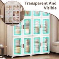 DAYOOH Armoire portable multifonctionnelle en plastique, empilable, amovible, pliable, pour le rangement des vêtements, armoire pour la chambre à coucher