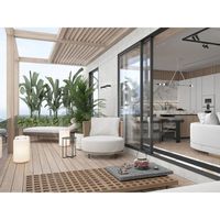 Puertas Corredizas de Patio de Vidrio con Bisagras de Piso, Modernas y Elegantes, de Aleación de Aluminio