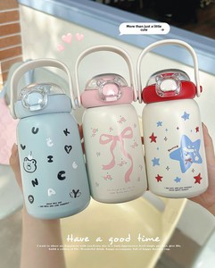 Termo portátil de acero inoxidable para niños 2025 con pajita y diseño de vientre grande - Modelo Tea Diary - Product Image 6