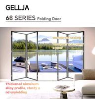 Porte pliante GELLJA en verre trempé grand format, alliage d'aluminium Low-E, isolation acoustique, finition thermolaquée, durable, pour villa