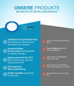 Assiette à steak ronde moderne Unisono Plus 26 cm, blanche spéciale, écologique, avec poignée, aide à la digestion, bleue, pour usage domestique - Product Image 4