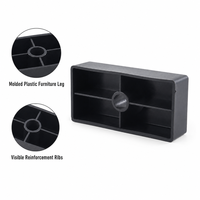 Pieds de meubles en plastique noir, pieds de rechange en plastique pour canapé, armoire, table, support réglable en hauteur