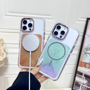 เคสโทรศัพท์แม่เหล็กแบบ 2-in-1 พร้อมแผ่นกลิตเตอร์สำหรับ <span class=keywords><strong>iPhone</strong></span> 17 16 <span class=keywords><strong>Pro</strong></span> <span class=keywords><strong>Max</strong></span> ขอบกล้องชุบเคลือบป้องกันการตกกระแทก - Product Image 3