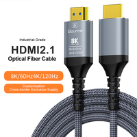 Cable de Fibra Óptica HDMI 8K con Cubierta Trenzada, Transmisión de Señal sin Pérdidas para Cine en Casa, Proyector, Grado Profesional