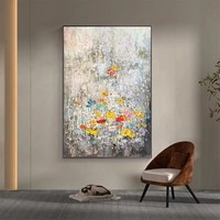 Produits de livraison directe personnalisés 2022 100% peinture épaisse peinte à la main fleurs colorées abstraites pour la décoration de la maison