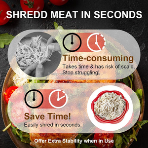 Trituratore Professionale per Pollo da 10 Pollici, Grande Utensile Visibile per Sfilacciare la Carne con Spazzola e Forchetta per Cucina, BBQ, Tacos e Insalate - Product Image 6