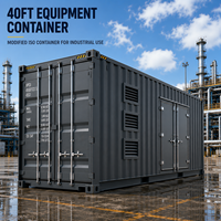 Conteneur ISO High Cube 40 pieds personnalisé avec accès pour groupe électrogène, portes et ventilation pour système d'alimentation de secours, bureau et usage industriel