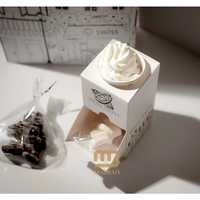 Conception arabe à double compartiment personnalisée à emporter, boulangerie, dessert, pâtisserie, gâteau, collation, boîte coulissante avec support combiné pour tasses à café Gahwa