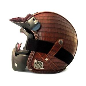 Hot Bán Xe Máy Xe Máy Mở Mặt Mũ Bảo Hiểm ABS PU Da Giá Rẻ Giá Nửa Khuôn Mặt Cho Xe Tay Ga Cổ Điển Phong Cách - Product Image 3