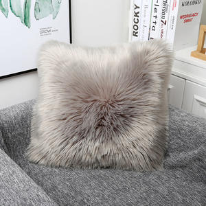 Faux Fur Schapenvacht Sierkussen Cover 18X18 Set Van 2 Merino Stijl Super Zachte Pluizige Kussen Fuzzy Kussen gevallen - Product Image 2